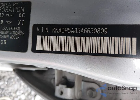 2010 Kia Rio5 Sx z USA, uszkodzony, nr VIN KNADH5A35A6650809